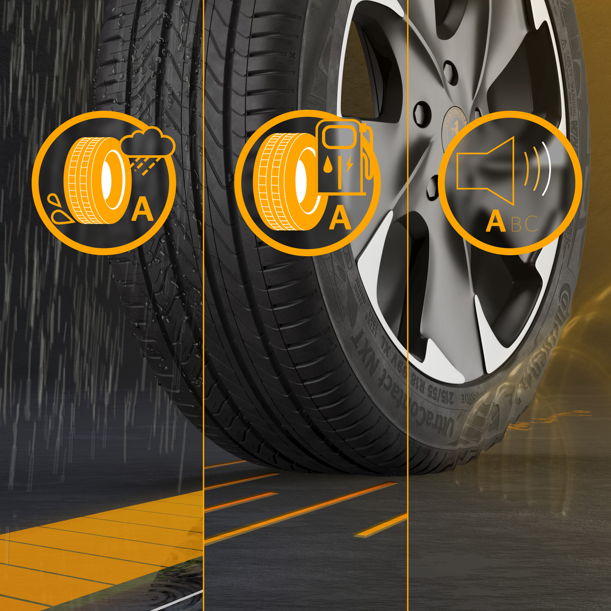 Pneu Continental UltraContact NXT CRM FR XL - 215/50WR18 96W - Roue Universelle, Robuste Et Durable